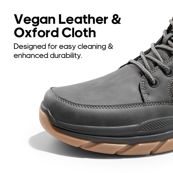 Men's Lightweight Vegan Leather Hiking Boots - GREY - 7